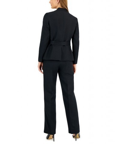 Women's Mini Herringbone Pantsuit Regular & Petite Sizes Brown $79.90 Suits