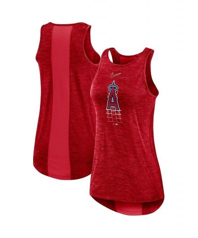 Women's Red Los Angeles Angels Logo Fade High Neck Performance Tank Top Red $20.50 Tops