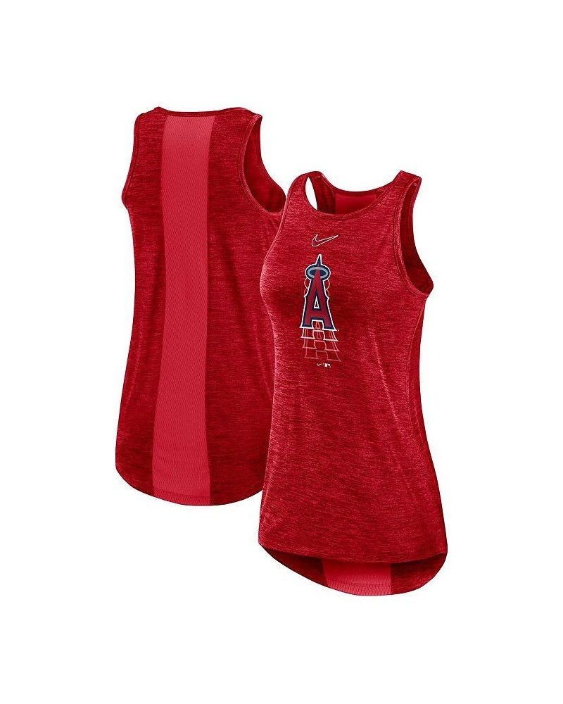 Women's Red Los Angeles Angels Logo Fade High Neck Performance Tank Top Red $20.50 Tops