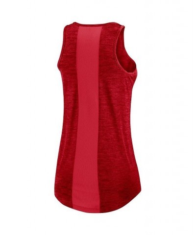 Women's Red Los Angeles Angels Logo Fade High Neck Performance Tank Top Red $20.50 Tops