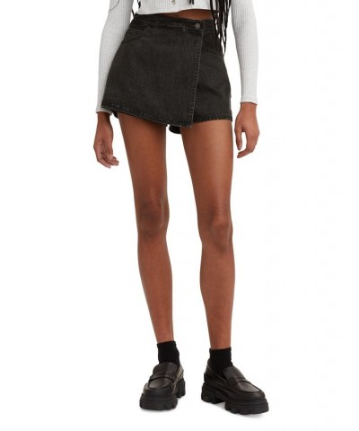 Women's Crossover-Front Denim Skort Finally Here $41.34 Skirts