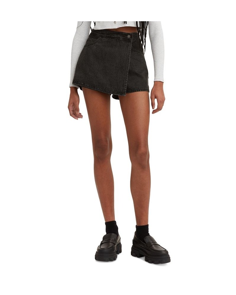 Women's Crossover-Front Denim Skort Finally Here $41.34 Skirts