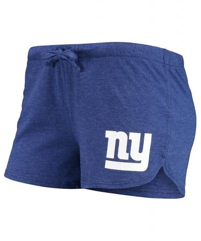 Women's Royal New York Giants Meter Knit Long Sleeve Raglan Top and Shorts Sleep Set Royal $32.20 Pajama