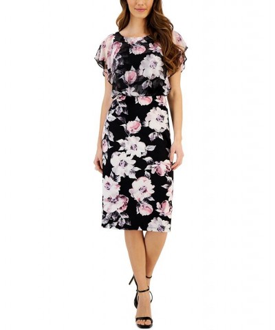 Women's Printed Round-Neck Short-Sleeve Dress Lilac $39.16 Dresses