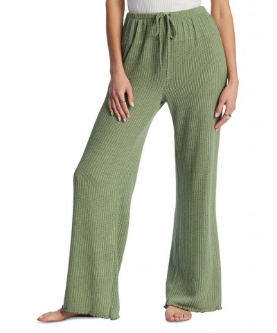 Juniors' So Easy High-Rise Tie-Waist Knit Pants Green $22.34 Pants