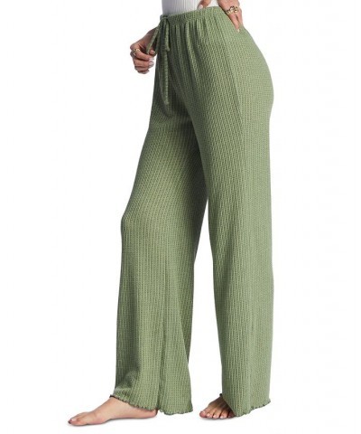 Juniors' So Easy High-Rise Tie-Waist Knit Pants Green $22.34 Pants