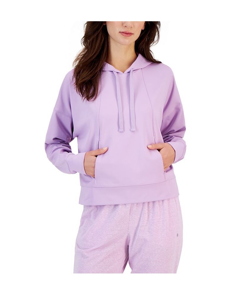 Women's Drop-Shoulder Pouch-Pocket Hoodie Purple $16.66 Sweatshirts