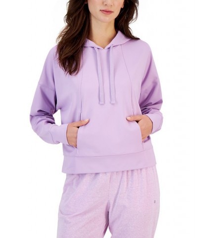 Women's Drop-Shoulder Pouch-Pocket Hoodie Purple $16.66 Sweatshirts