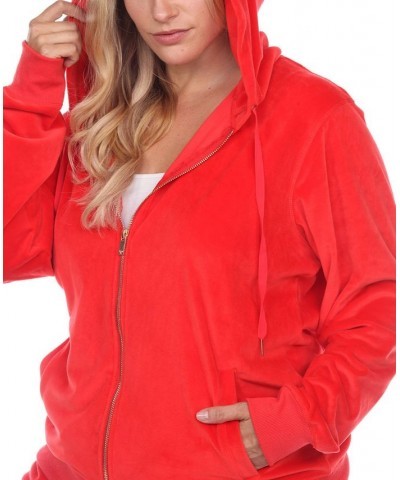 Plus Size Velour Tracksuit Loungewear 2pc Set Bright Red $35.19 Sleepwear