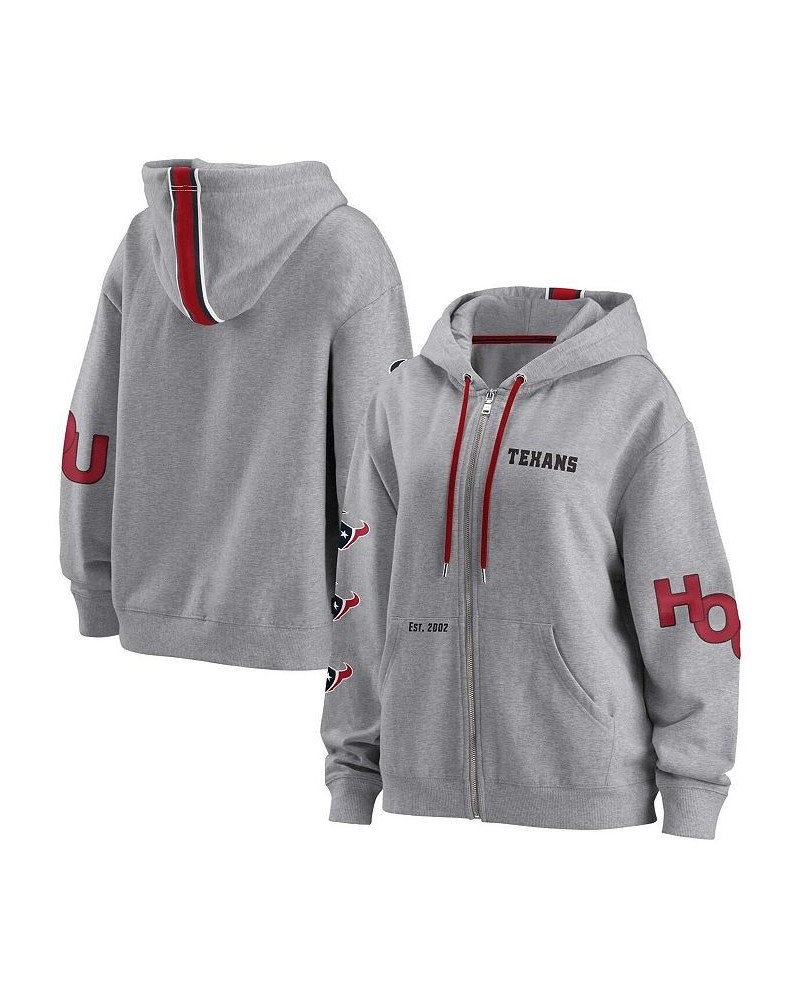 Women's Gray Houston Texans Full-Zip Hoodie Gray $41.33 Sweatshirts