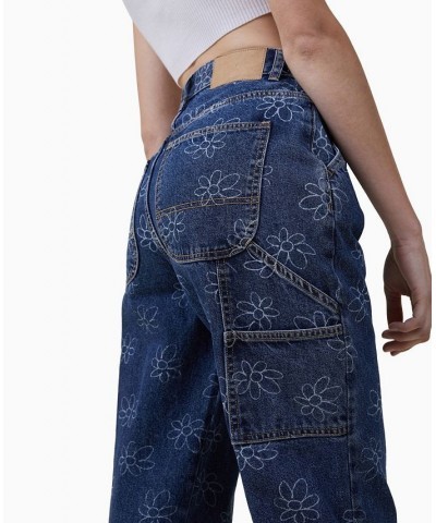 Women's Carpenter High Rise Jeans Kidult Yardage, Nordic Blue $43.99 Jeans