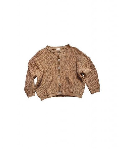 Women's Maternity Organic Cotton Chunky Cardigan Brown $57.80 Sweaters