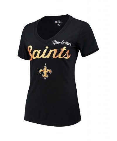 Women's Black New Orleans Saints Post Season V-Neck T-shirt Black $14.55 Tops