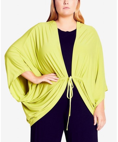 Plus Size Trendy Ava Open Front Jacket Lime $51.48 Jackets