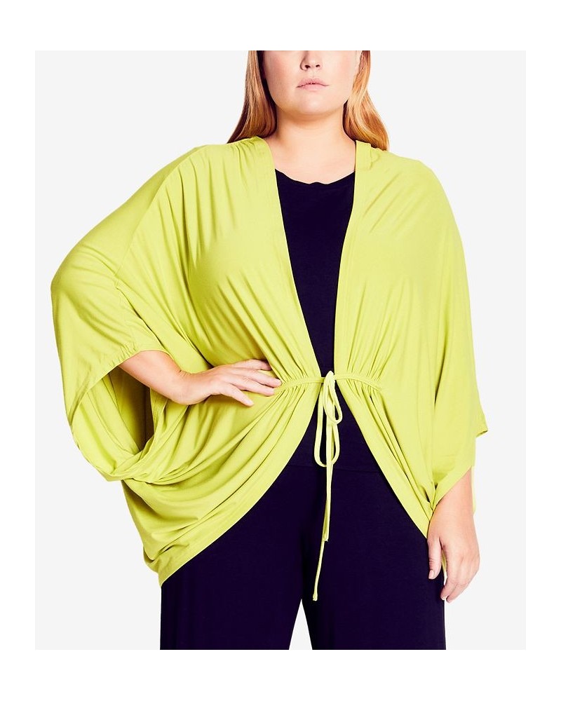 Plus Size Trendy Ava Open Front Jacket Lime $51.48 Jackets