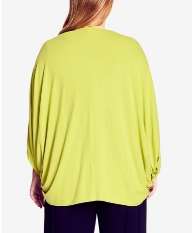 Plus Size Trendy Ava Open Front Jacket Lime $51.48 Jackets