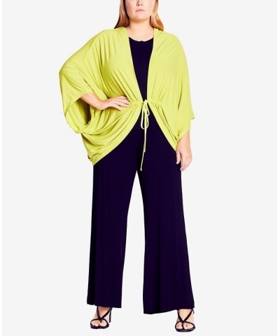 Plus Size Trendy Ava Open Front Jacket Lime $51.48 Jackets