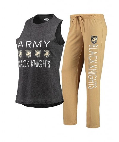 Women's Gold Black Army Black Knights Tank Top and Pants Sleep Set Gold, Black $27.30 Pajama