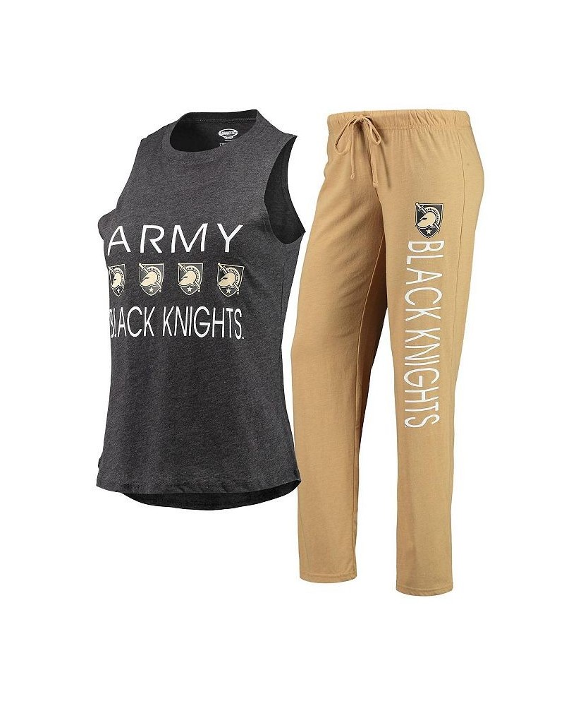 Women's Gold Black Army Black Knights Tank Top and Pants Sleep Set Gold, Black $27.30 Pajama