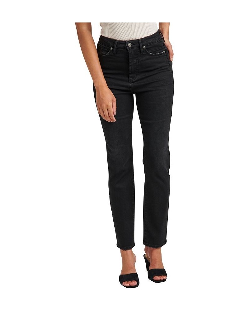 Women's Aikins High Rise Straight Leg Jeans Black $35.64 Jeans