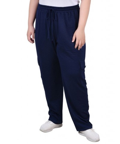 Plus Size Knit Gauze Pants Blue $12.56 Pants