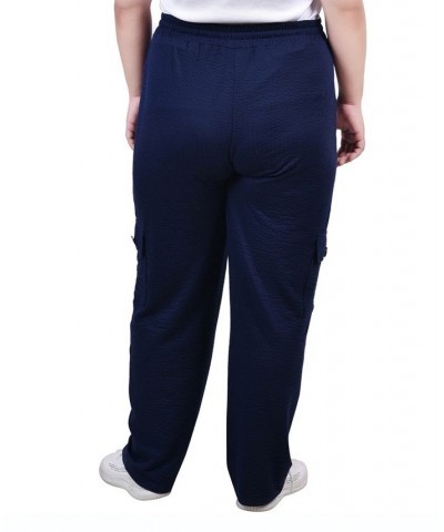 Plus Size Knit Gauze Pants Blue $12.56 Pants