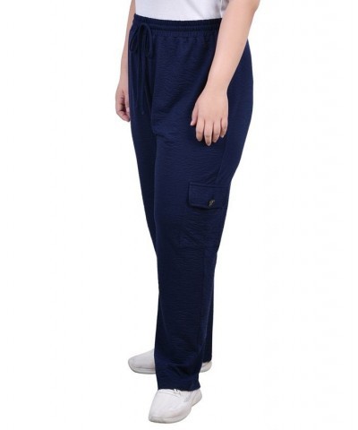 Plus Size Knit Gauze Pants Blue $12.56 Pants