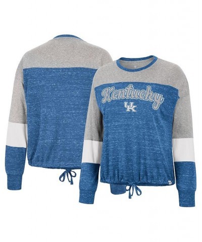 Women's Royal Kentucky Wildcats Joanna Tie Front Long Sleeve T-shirt Royal $26.99 Tops