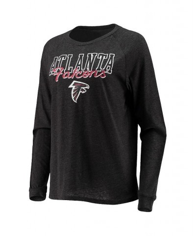 Women's Black Atlanta Falcons Meter Knit Long Sleeve Raglan Top and Shorts Sleep Set Black $35.00 Pajama