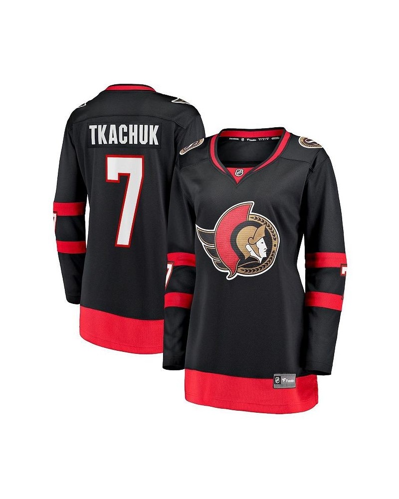 Women's Branded Brady Tkachuk Black Ottawa Senators Home 2020/21 Premier Breakaway Player Jersey Black $79.20 Jersey