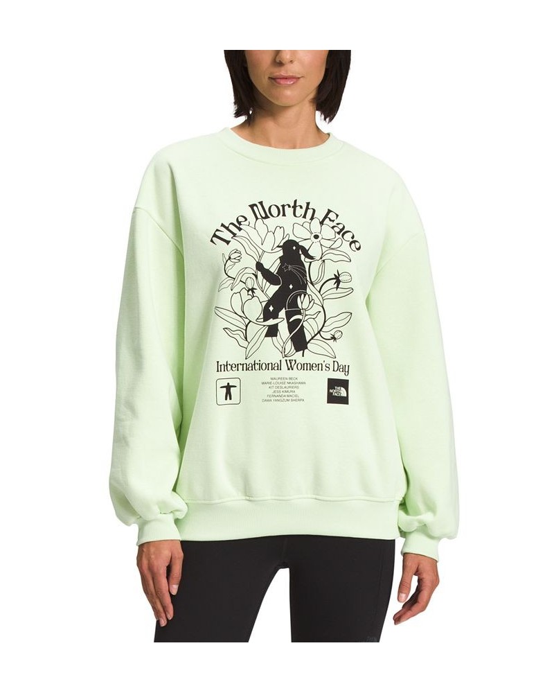 Women's IWD Oversized Crewneck Sweatshirt Lime Cream $35.00 Sweatshirts