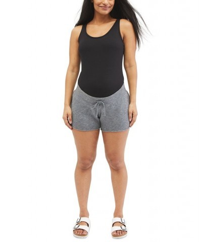 Under Belly French Terry Lounge Maternity Shorts Gray $18.72 Shorts