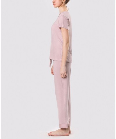 Women's Soft Cotton Cozy Mood Pajama Set Pink $24.53 Sleepwear