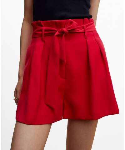 Women's Belted Shorts Red $33.60 Shorts