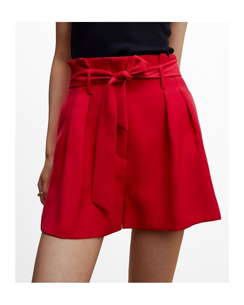 Women's Belted Shorts Red $33.60 Shorts