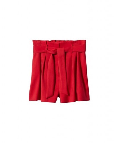 Women's Belted Shorts Red $33.60 Shorts