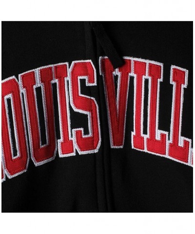 Women's Black Louisville Cardinals Arched Name Full Zip Hoodie Black $30.55 Sweatshirts