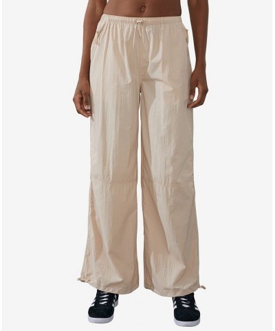 Women's Light Weight Parachute Pants Tan/Beige $37.09 Pants