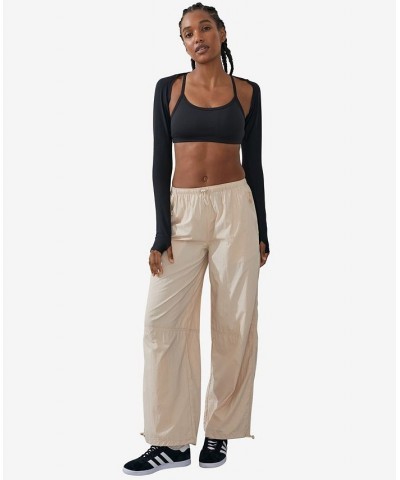 Women's Light Weight Parachute Pants Tan/Beige $37.09 Pants