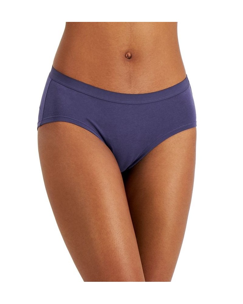 Women's Elastic Waistband Cotton Hipster Underwear Blue $9.43 Panty