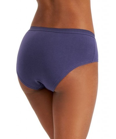 Women's Elastic Waistband Cotton Hipster Underwear Blue $9.43 Panty