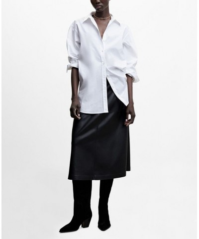 Women's Cotton Long Shirt White $34.30 Tops