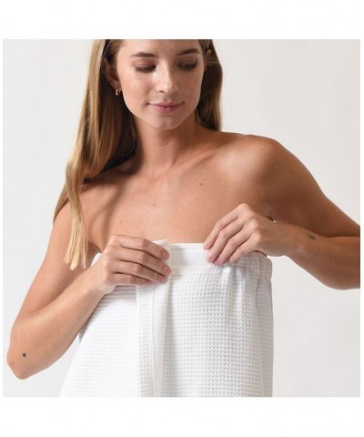 Waffle Terry Bath Wrap for Women White $48.00 Sleepwear