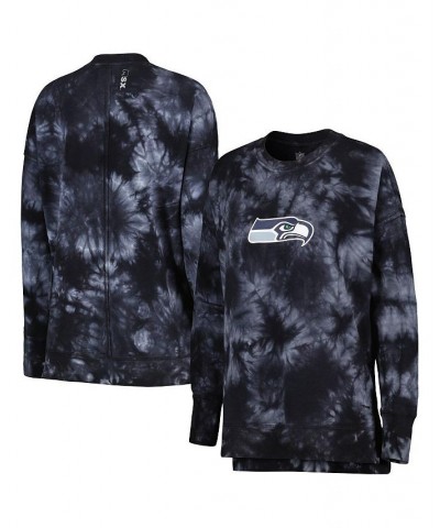 Women's Black Seattle Seahawks Bailey Tie-Dye Pullover Sweatshirt Black $41.81 Sweatshirts