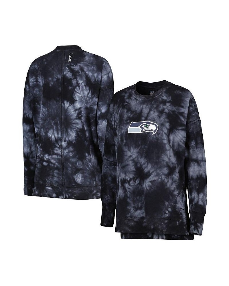 Women's Black Seattle Seahawks Bailey Tie-Dye Pullover Sweatshirt Black $41.81 Sweatshirts