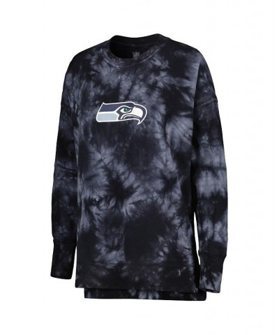 Women's Black Seattle Seahawks Bailey Tie-Dye Pullover Sweatshirt Black $41.81 Sweatshirts