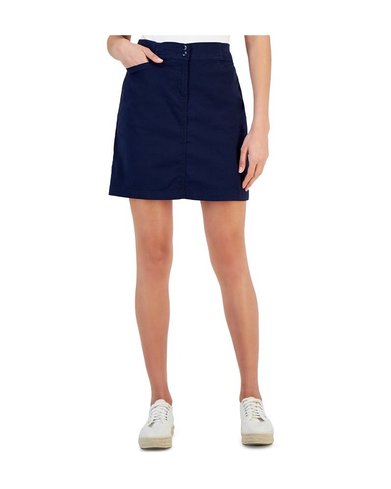 Petite Knit-Waistband Skort Blue $11.00 Skirts