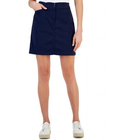 Petite Knit-Waistband Skort Blue $11.00 Skirts