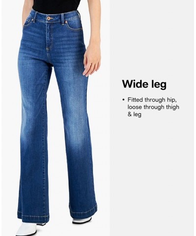 Juniors' Distressed Wide-Leg Jeans Light Wash $14.57 Jeans