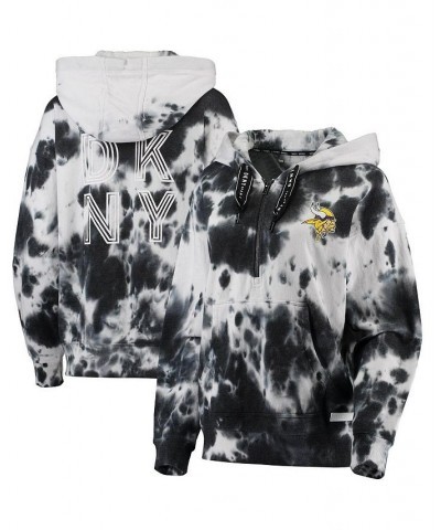 Women's White and Black Minnesota Vikings Dakota Oversized Tie-Dye Half-Zip Hoodie White, Black $52.50 Sweatshirts